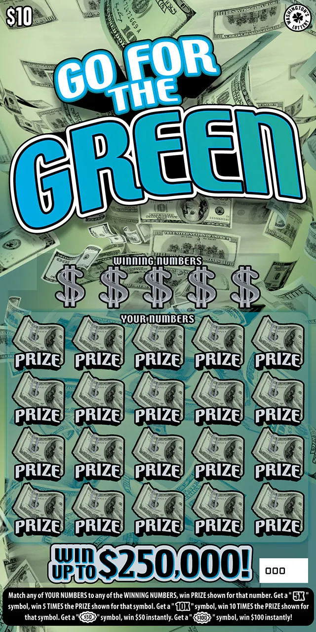 Go For The Green $10 Washington scratch-off ticket