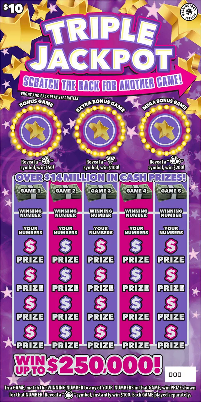 Triple Jackpot $10 Washington scratch-off ticket