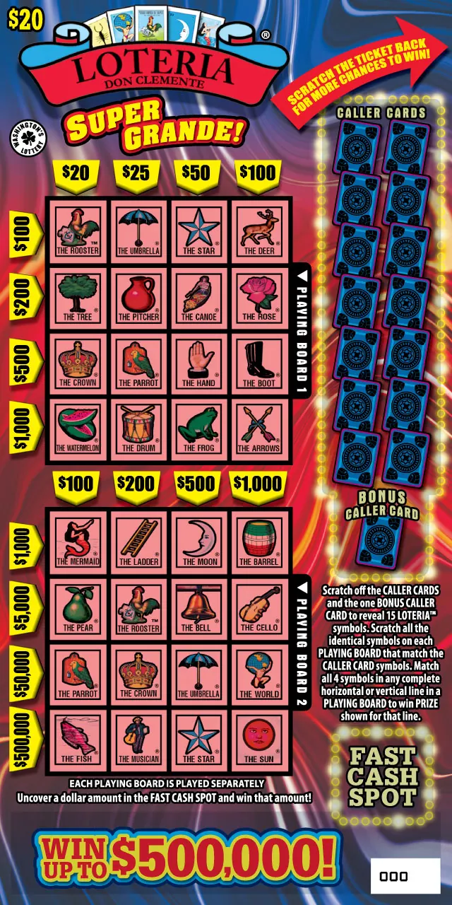 Loteria Super Grande! $20 Washington scratch-off ticket