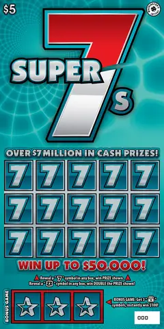 Super 7S $5 scratch-off ticket