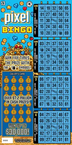 Pixel Bingo $3 scratch-off ticket (image: Washington's Lottery)