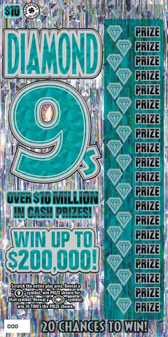 Diamond 9S $10 scratch-off ticket