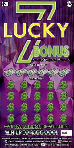 Lucky 7 Bonus $20 scratch-off ticket (image: Washington's Lottery)