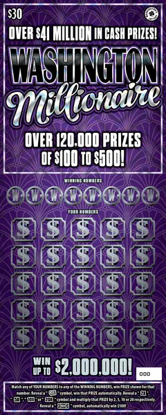 Washington Millionaire $30 scratch-off ticket