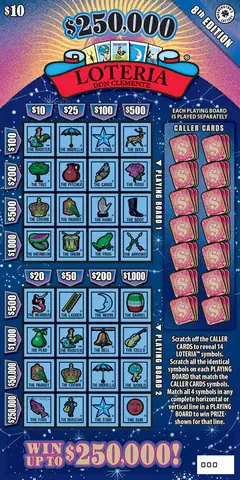 $250,000 Loteria 8Th Edition $10 scratch-off ticket