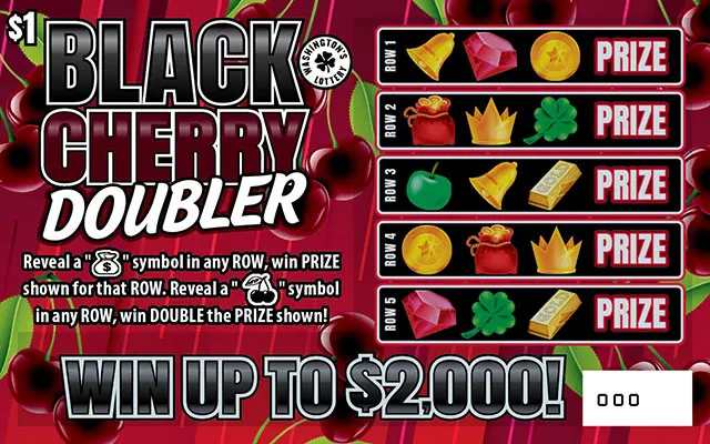 Black Cherry Doubler $1 Washington scratch-off ticket