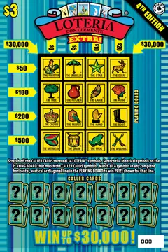 Loteria Extra! 4Th Edition $3 scratch-off ticket