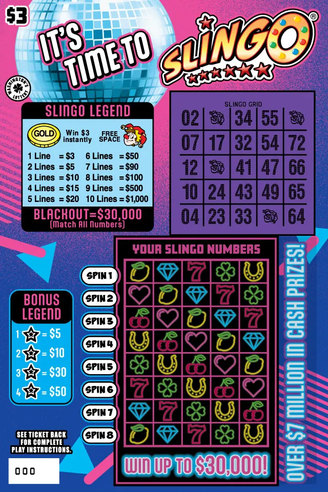 Its Time To Slingo $3 Washington scratch-off ticket