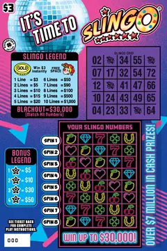 Its Time To Slingo $3 scratch-off ticket (image: Washington's Lottery)