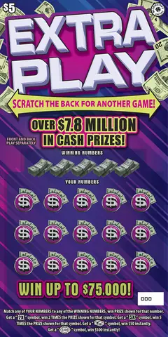 Extra Play $5 scratch-off ticket