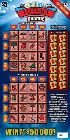Loteria Grande 14Th Edition $5 scratch-off ticket (image: Washington's Lottery)