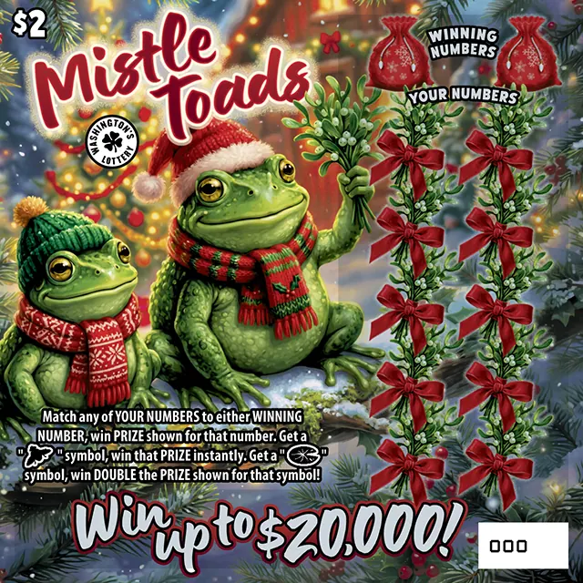 Mistle Toads $2 Washington scratch-off ticket